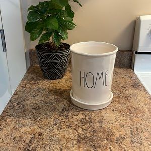 Rae Dunn White Home Plant Pot with drain hole